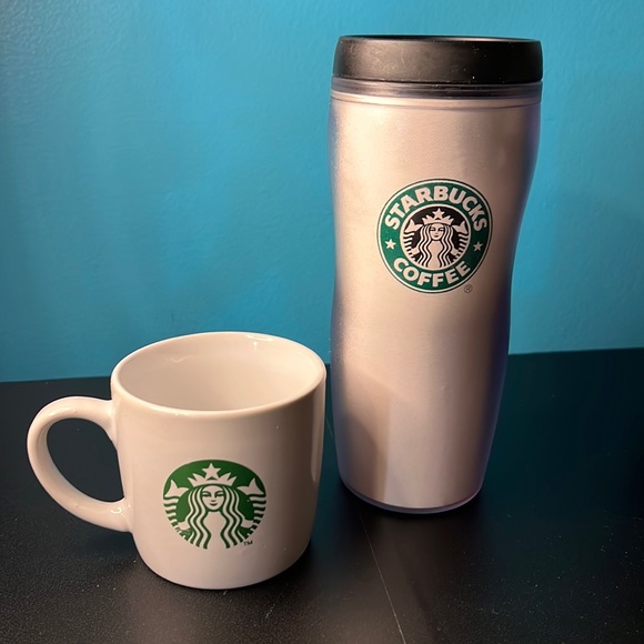 Starbucks Dining Starbucks Classic White Mugs Set Travel Mug And